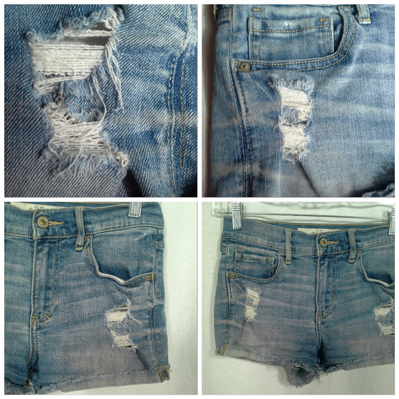 A&F shorts Size 2, 26x2 Light blue Distressed Raw - Picture 4 of 8